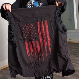 Men's Black and Red Casual Button Down Shirt